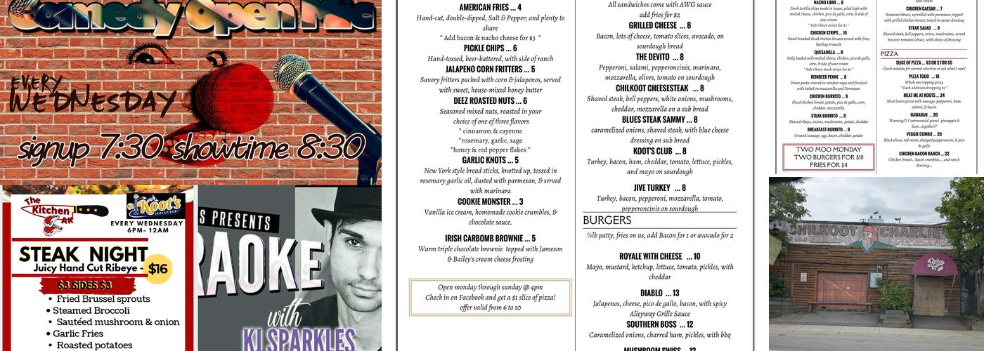 Chilkoot Charlie's Menu
