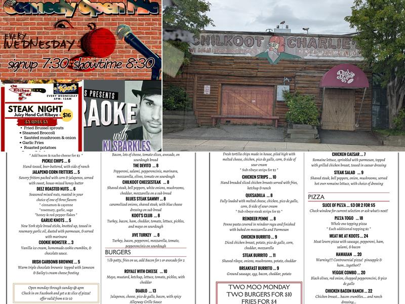 Chilkoot Charlie's Menu