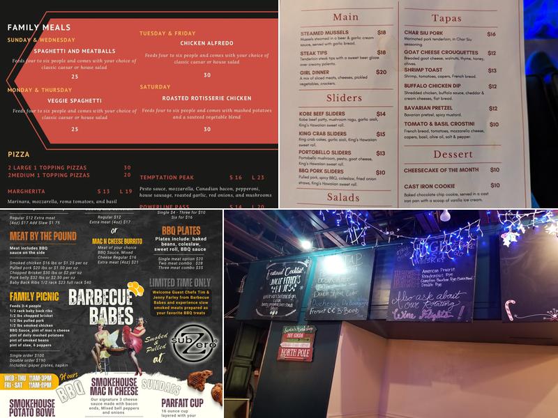 Sub Zero Bistro & Microlounge Menu