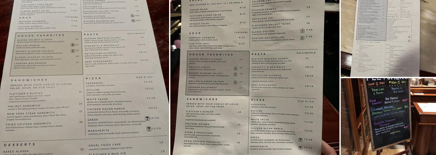 Fletcher's Menu