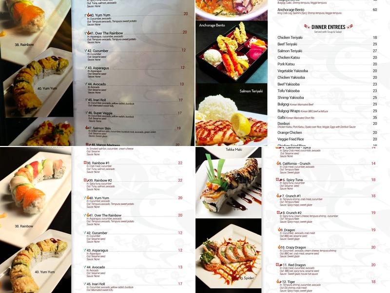 OEC Revolving Sushi Bar Menu