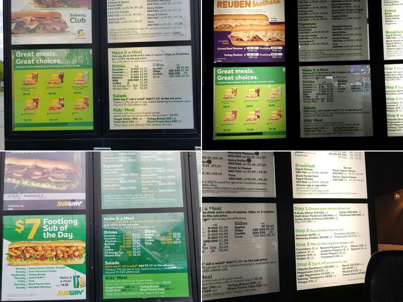 Subway Menu