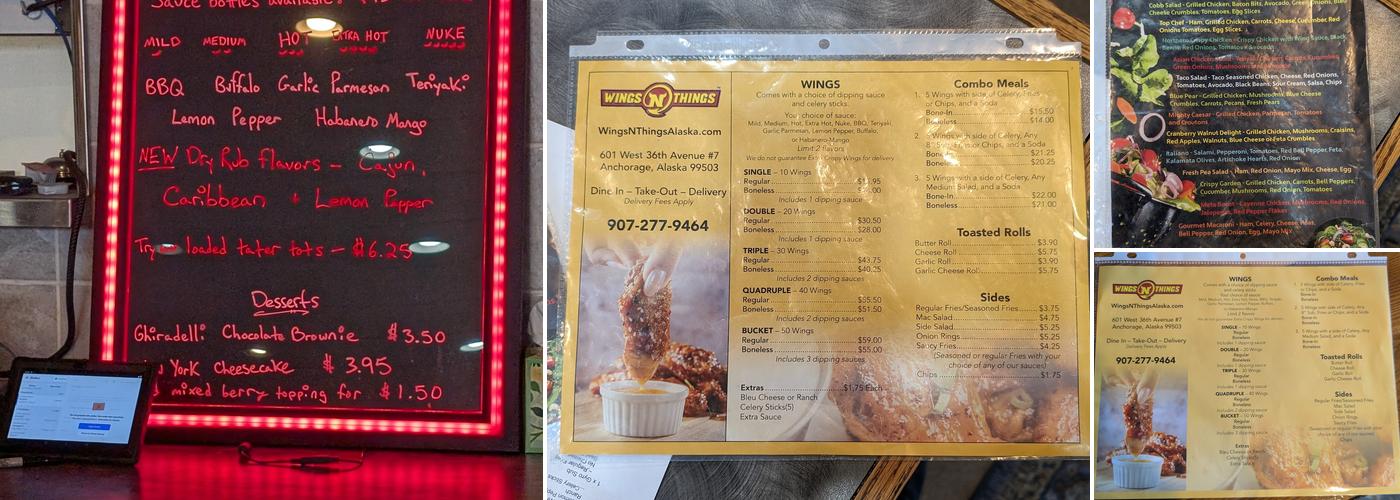 Wings 'N Things Menu