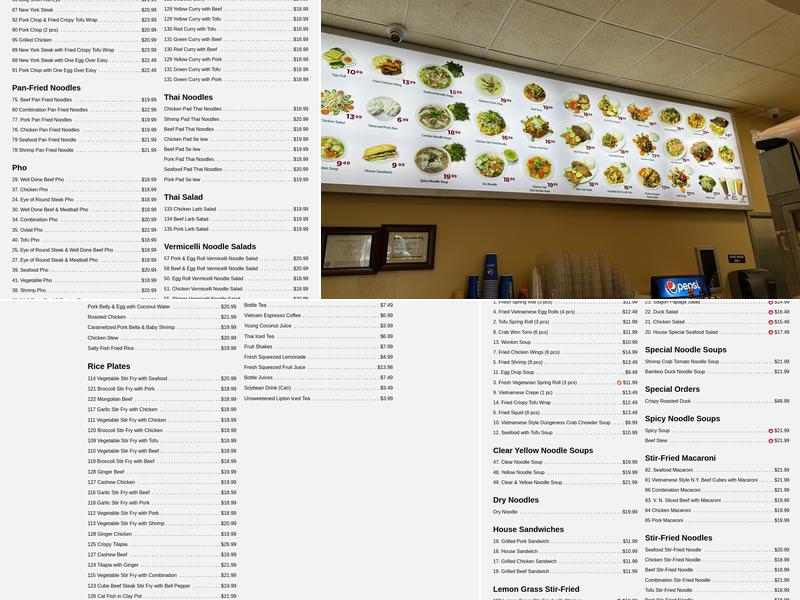Pho Dimond Restaurant Menu