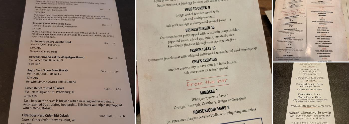 The Bier Boutique Menu