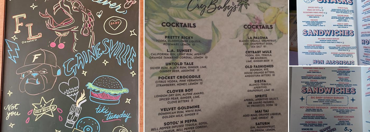 Cry Baby’s Menu