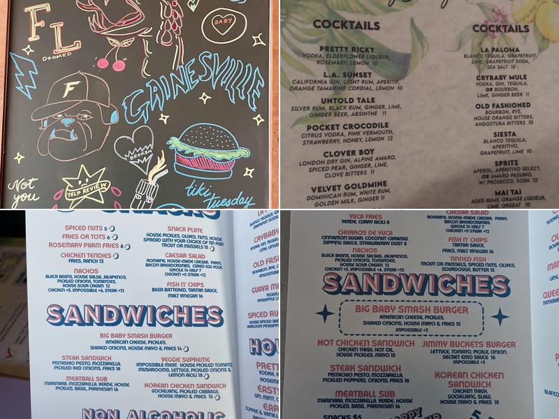 Cry Baby’s Menu
