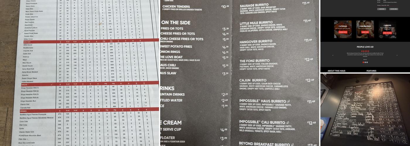 Dog Haus Biergarten Menu