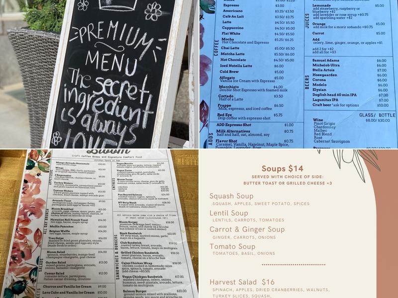 Cafe Bloom Menu