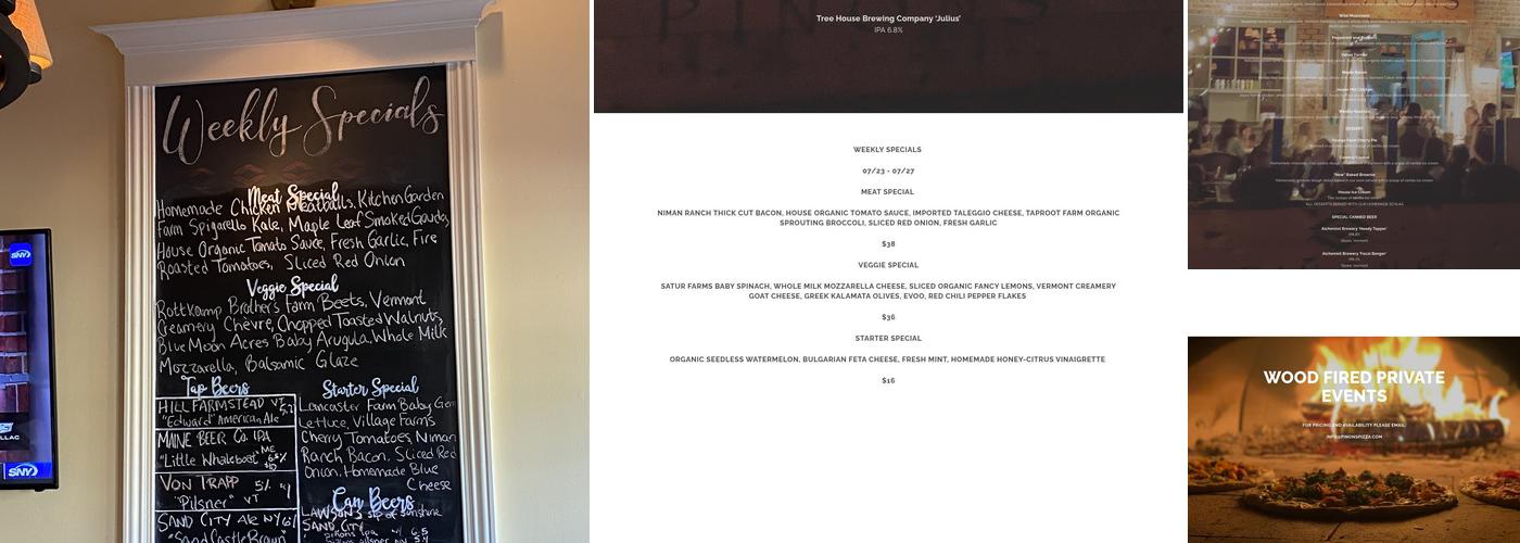 Piñons Pizza Company Menu