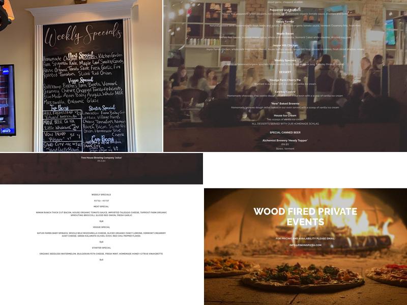 Piñons Pizza Company Menu