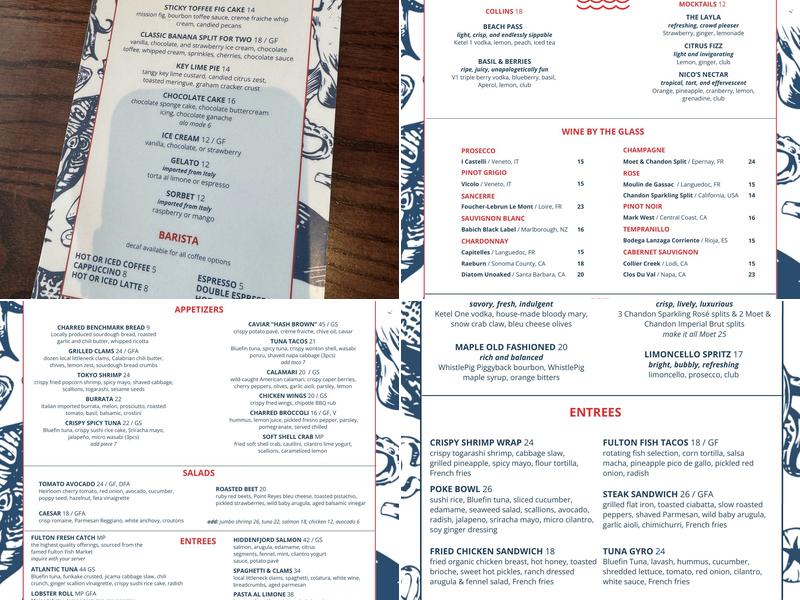 One Willow Menu