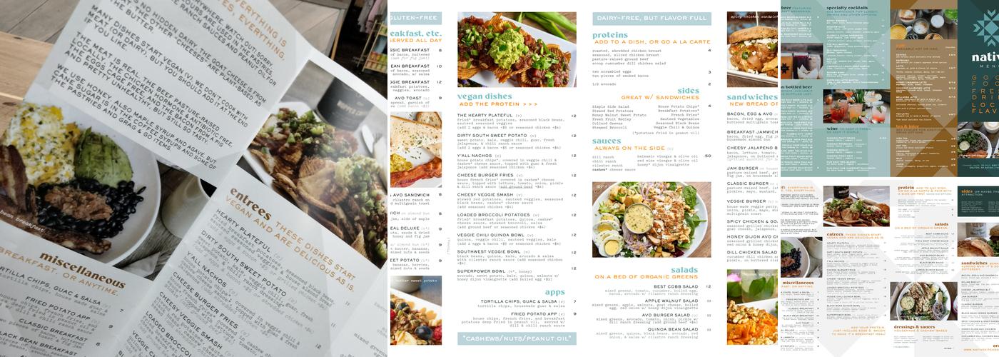 Native Kitchen Menu