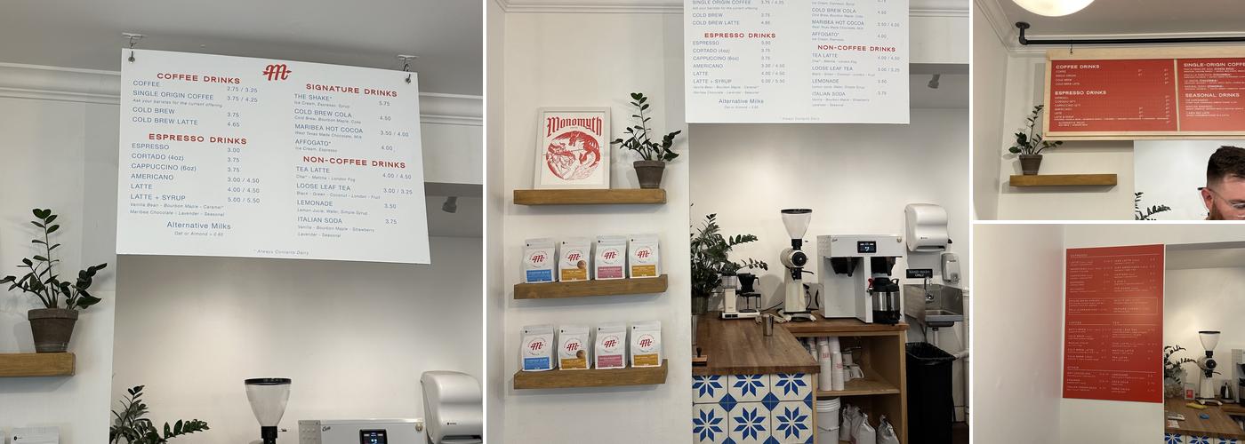 Monomyth Coffee Menu