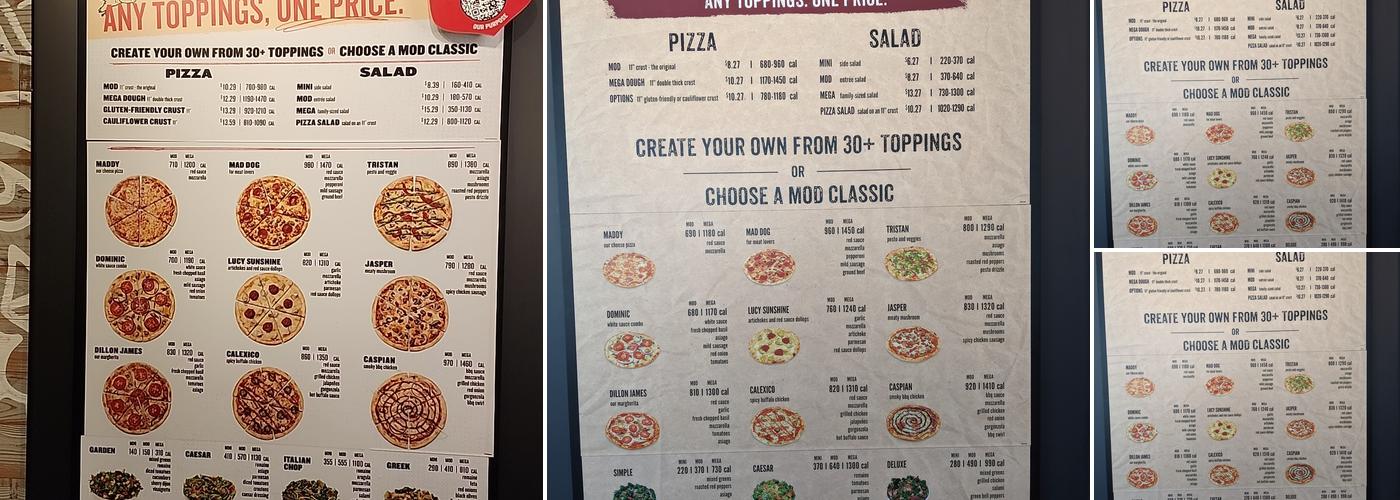 MOD Pizza Menu
