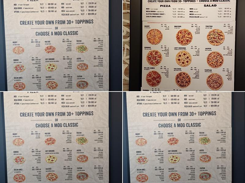 MOD Pizza Menu