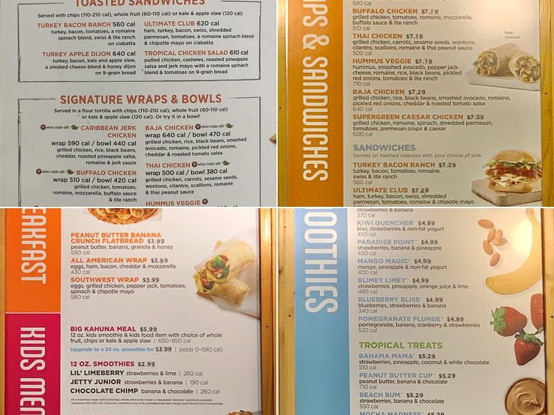 Tropical Smoothie Cafe Menu