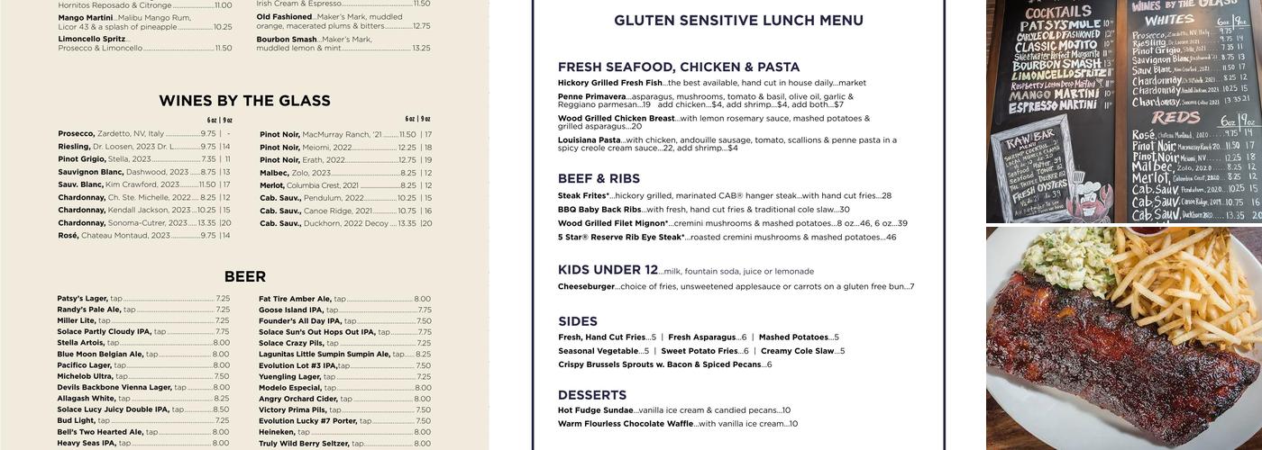 Patsy's American Menu