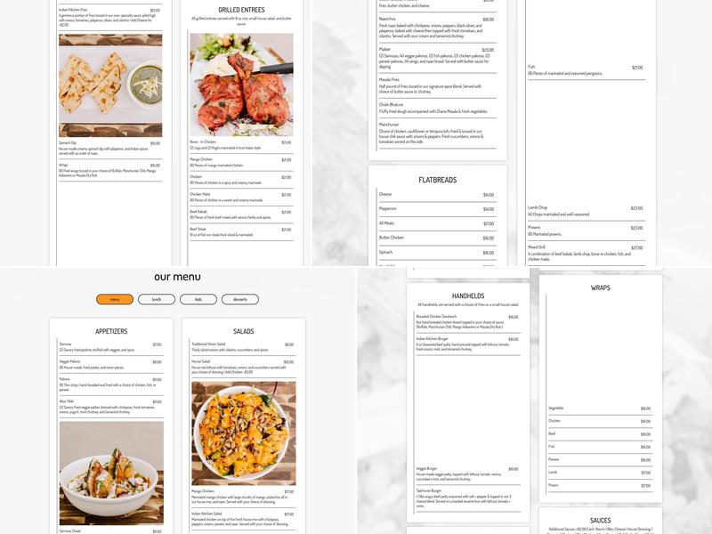The Mango Tree Menu