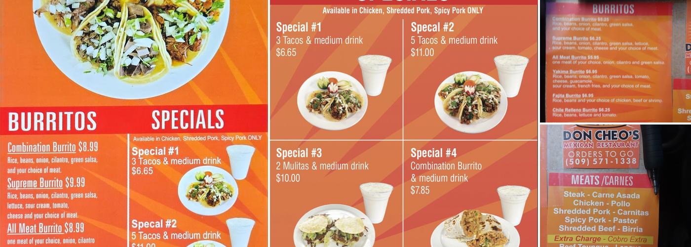 Don Cheo’s Menu