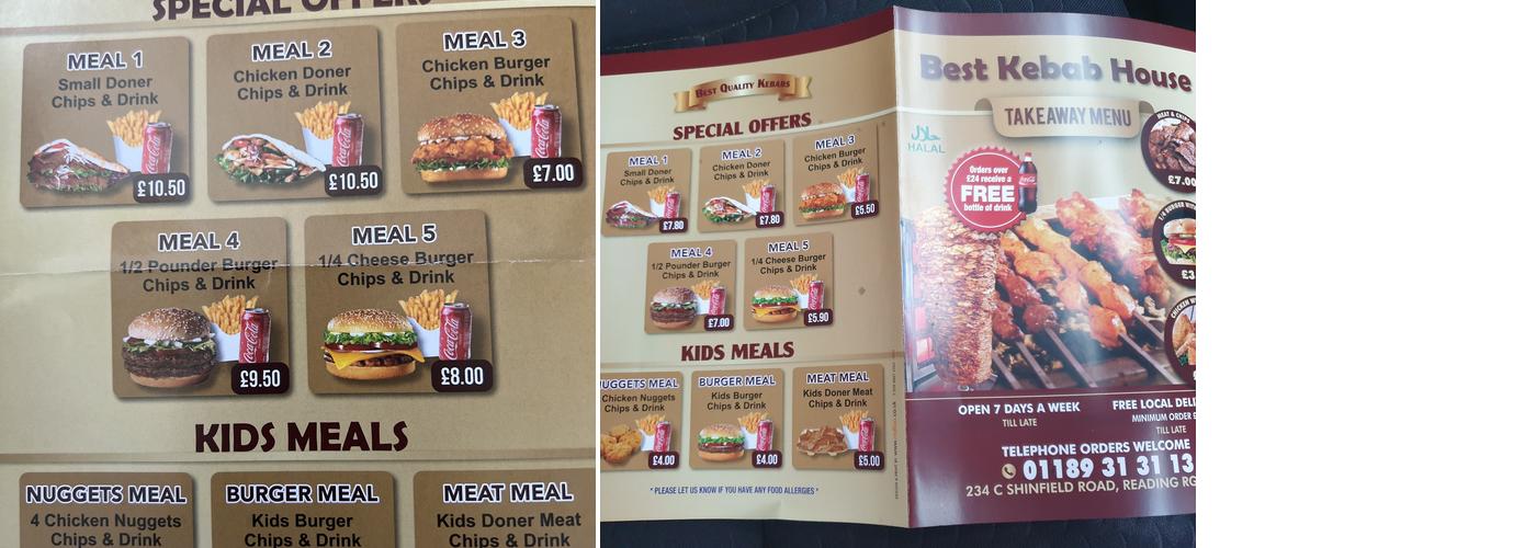 Best Kebab House Menu