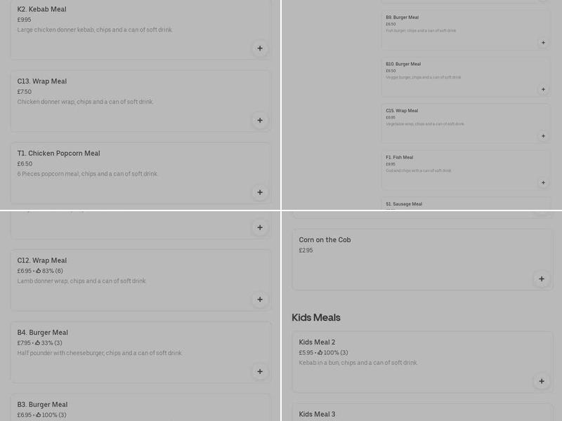 Kebab Corner Menu