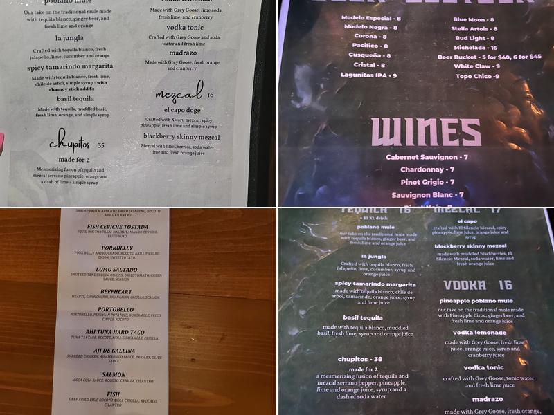 Jungla Noho Menu