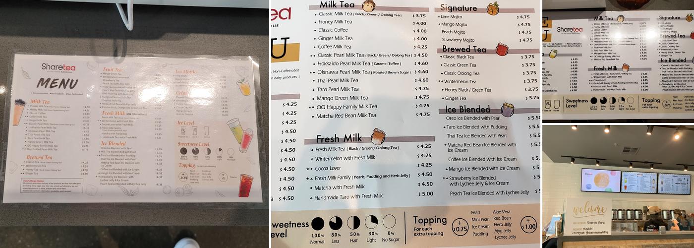Sharetea Menu