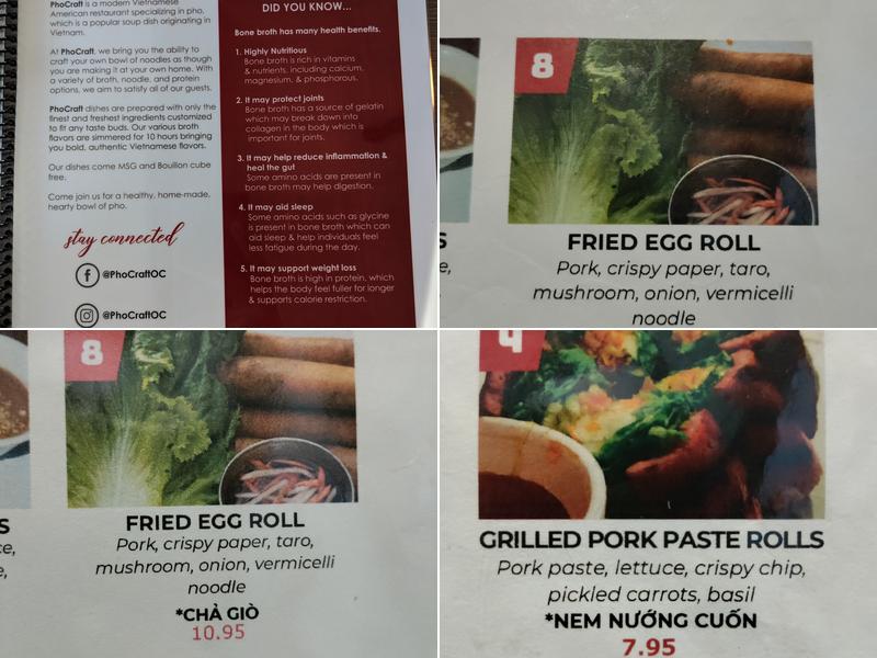 Pho May Menu