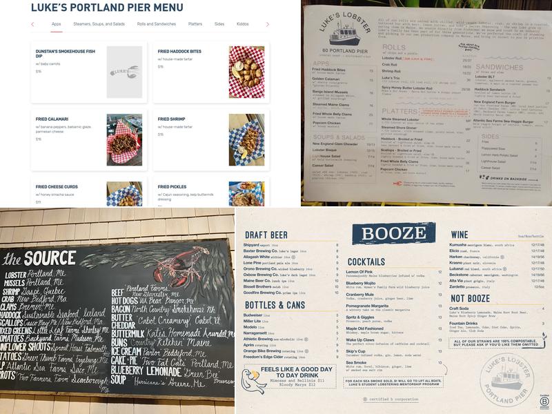 Luke's Lobster Portland Pier Menu
