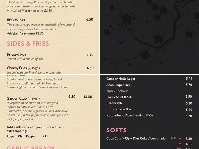 Spinners Crazy Golf & Bowling Menu