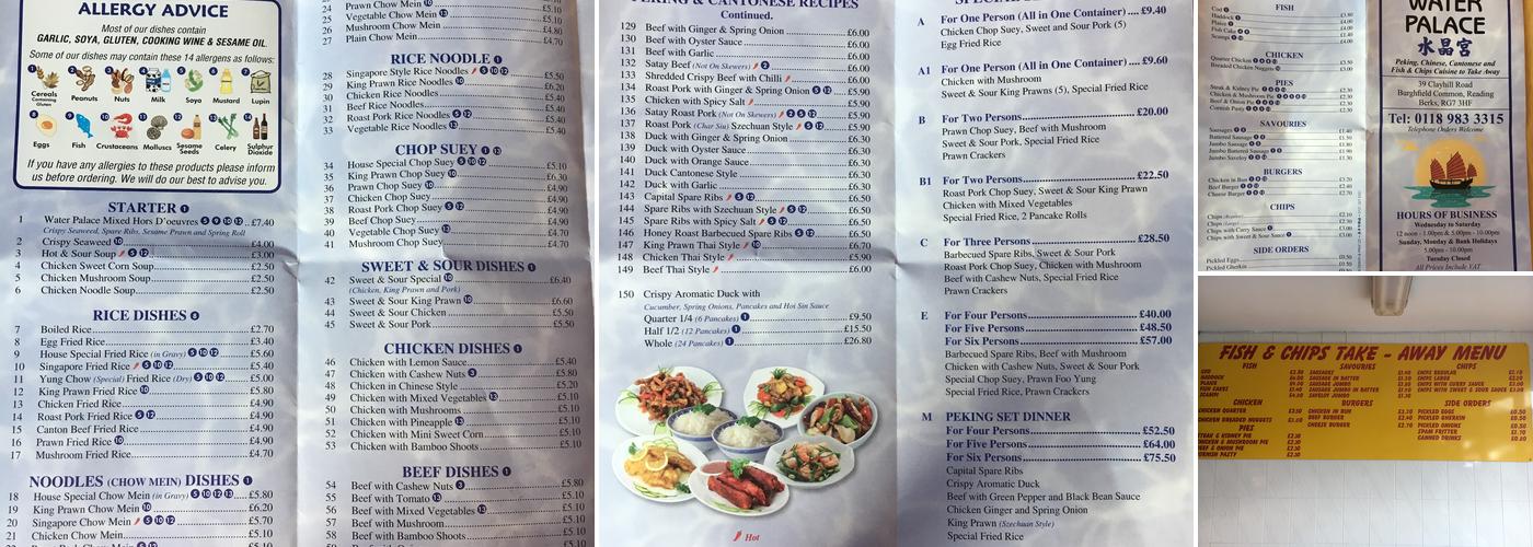 Burghfield Take Away Menu