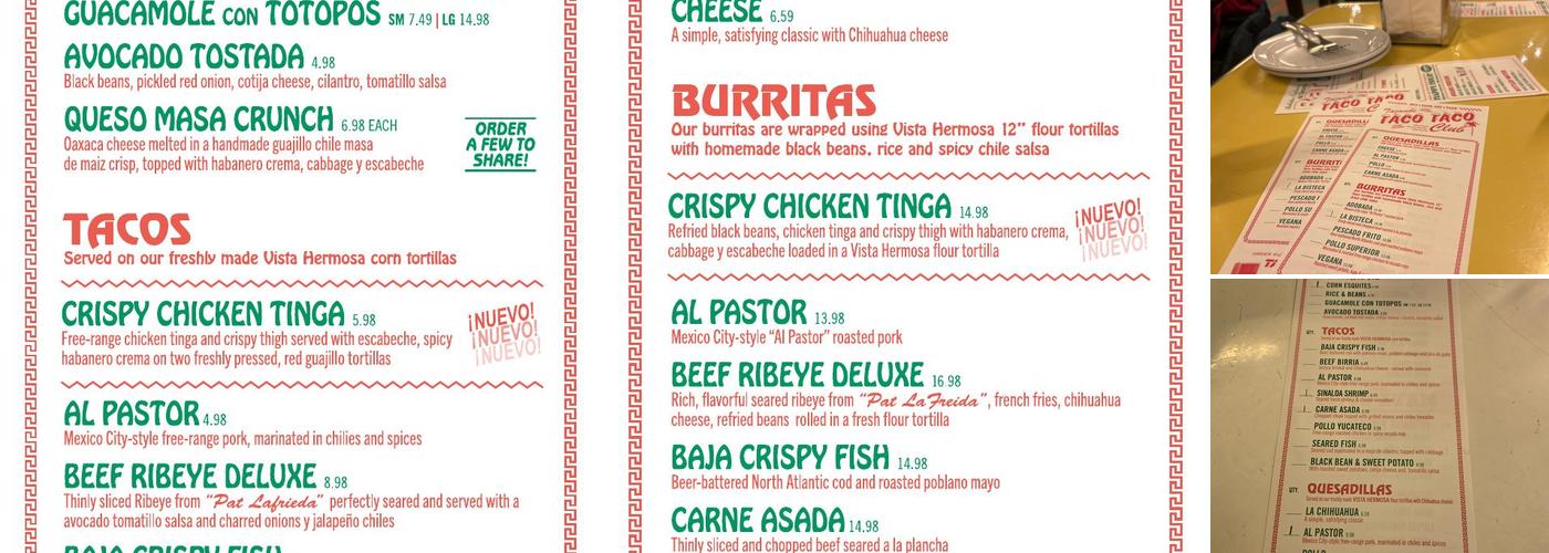 Tacombi Menu