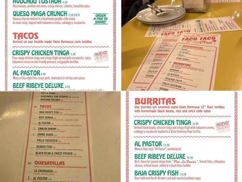 Tacombi Menu