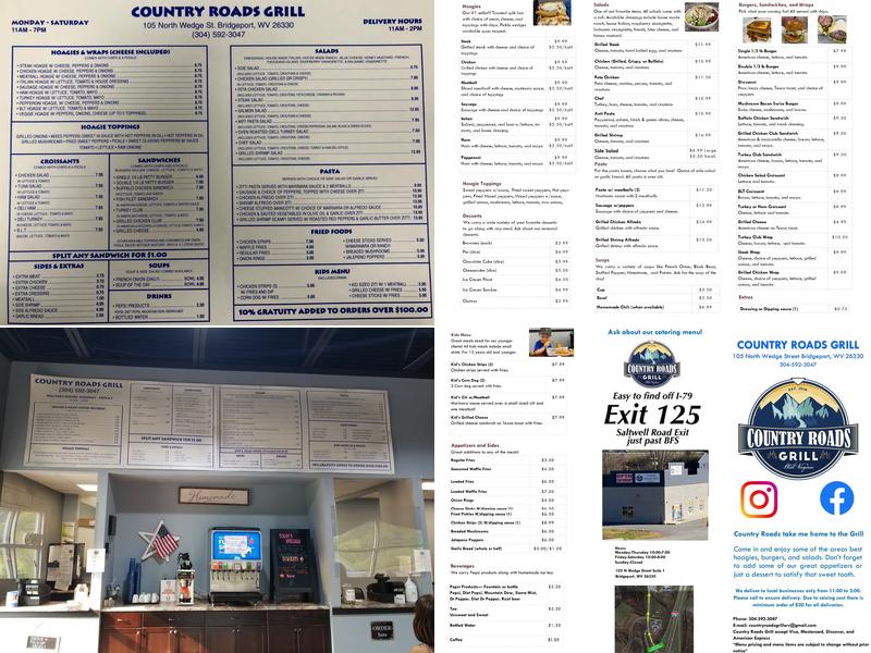 Country Roads Grill Menu