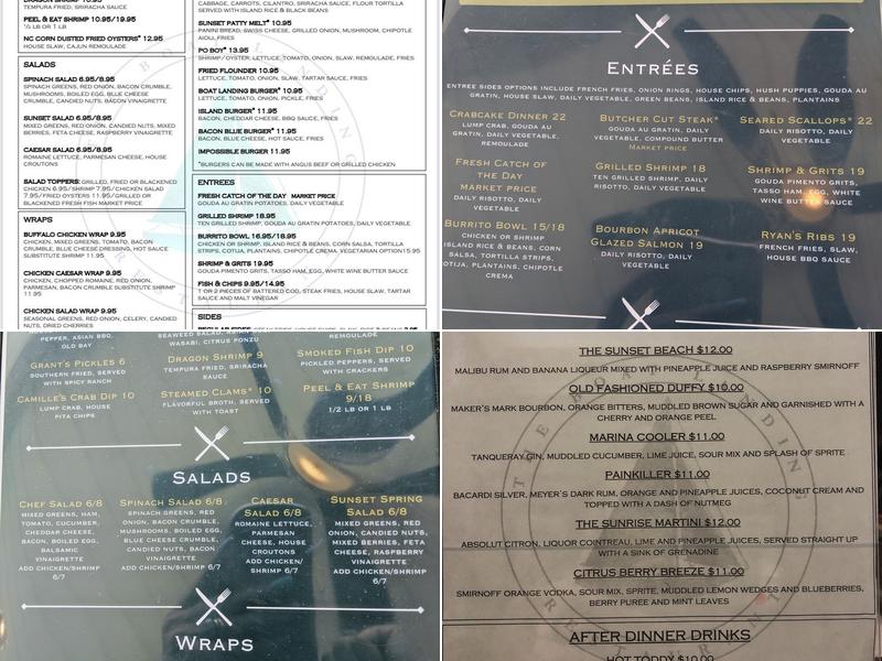 The Boat Landing Restaurant Menu