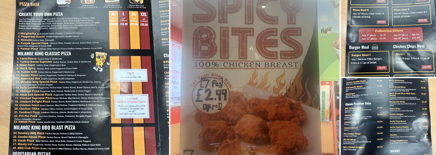 Milanoz king Pizza wokingham road (Halal) Menu