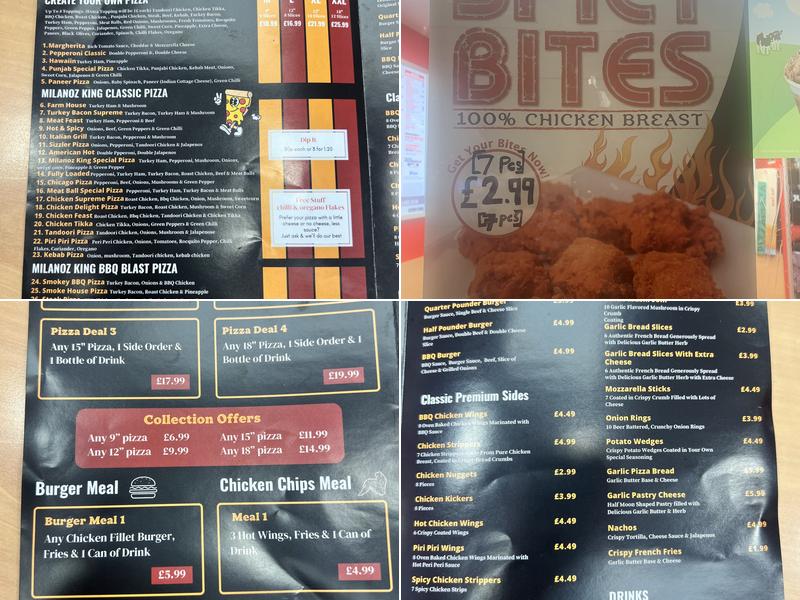 Milanoz king Pizza wokingham road (Halal) Menu