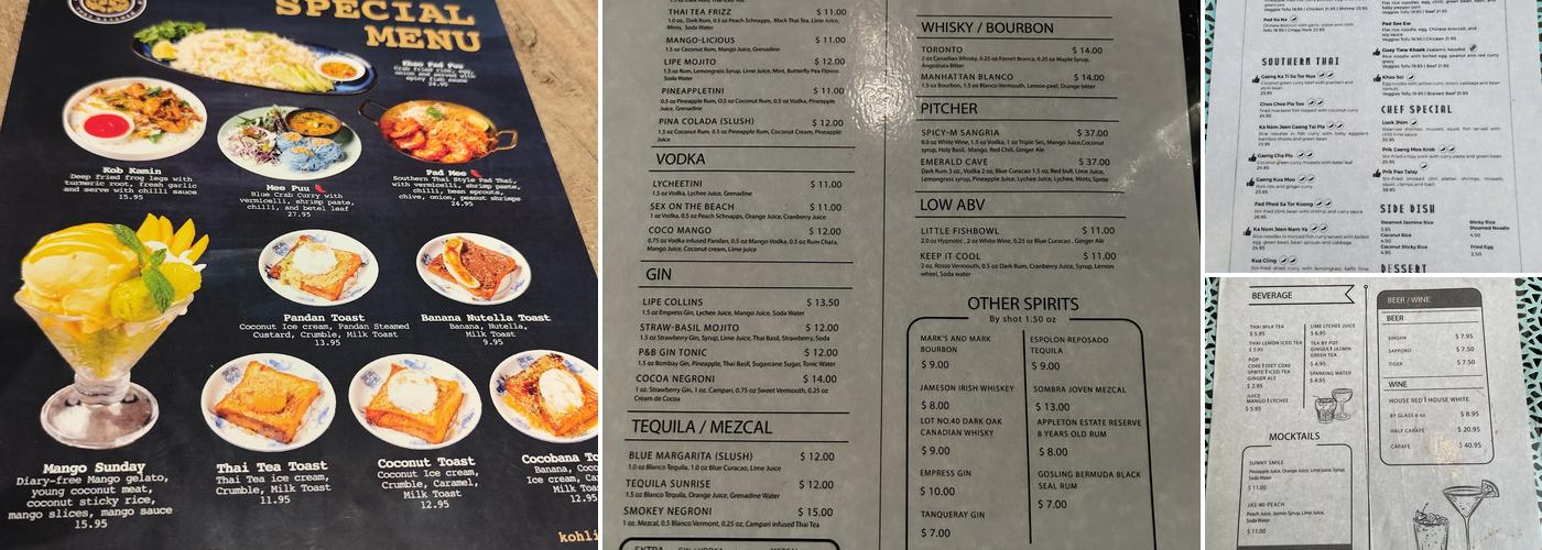 Koh Lipe Thai Kitchen Menu