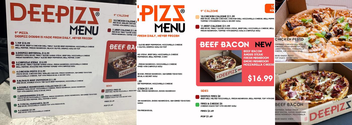 DEEPIZZ Pizzeria Menu