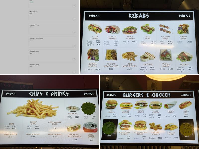 Zorba's Shisha & Kebab Menu