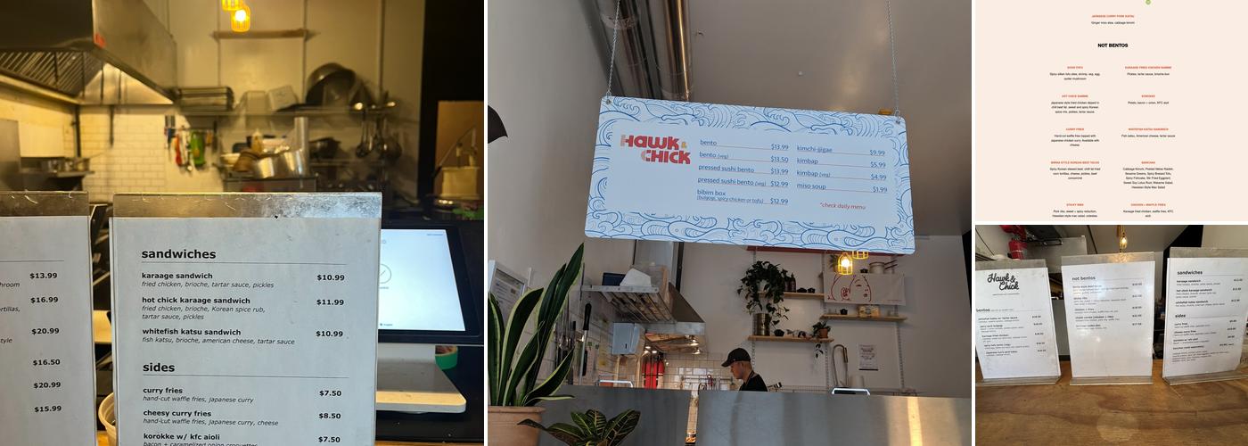 Hawk & Chick Menu