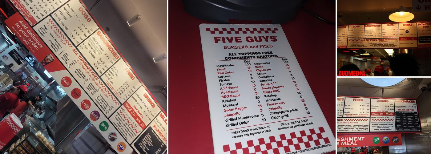 Five Guys Menu
