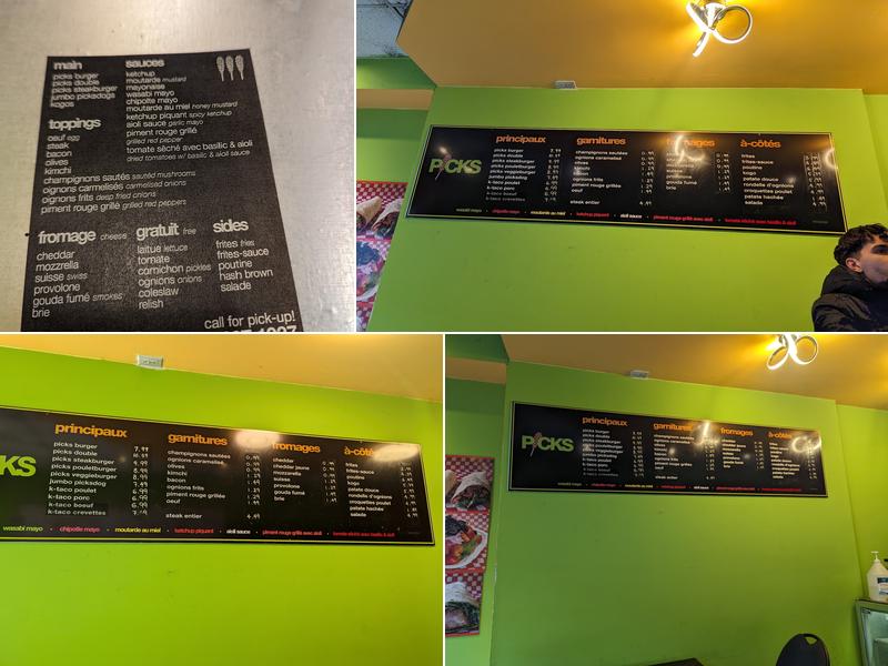 Picks Menu