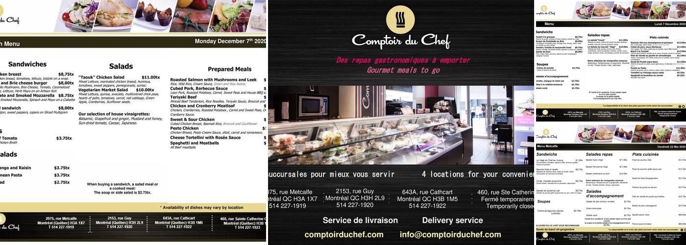Comptoir du chef Menu
