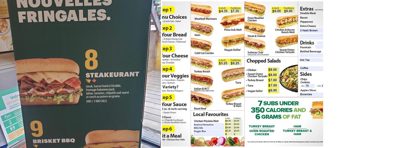 Subway Menu