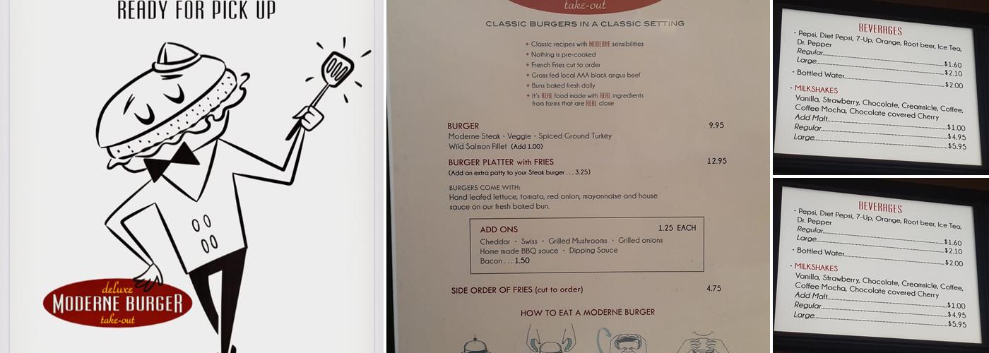 Moderne Burger Menu
