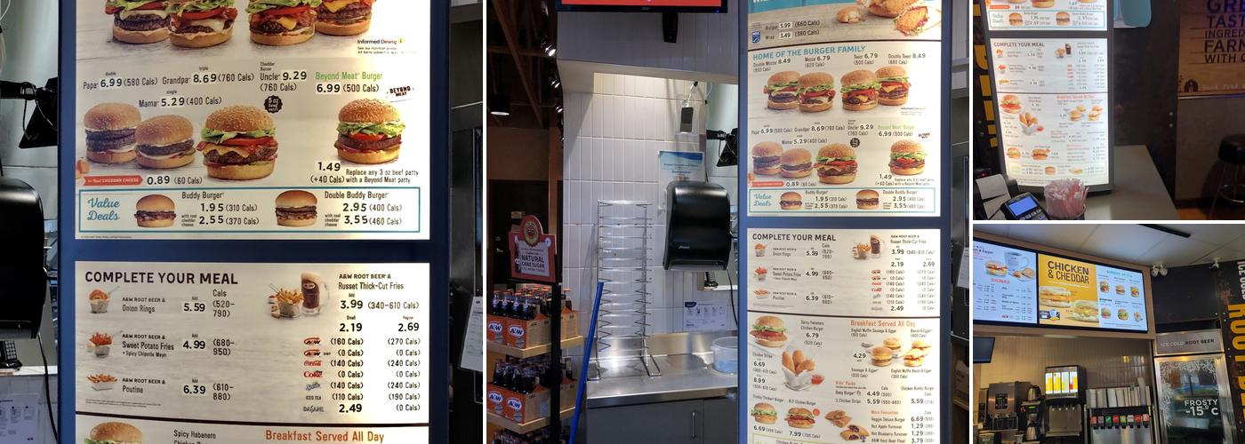 A&W Canada Menu