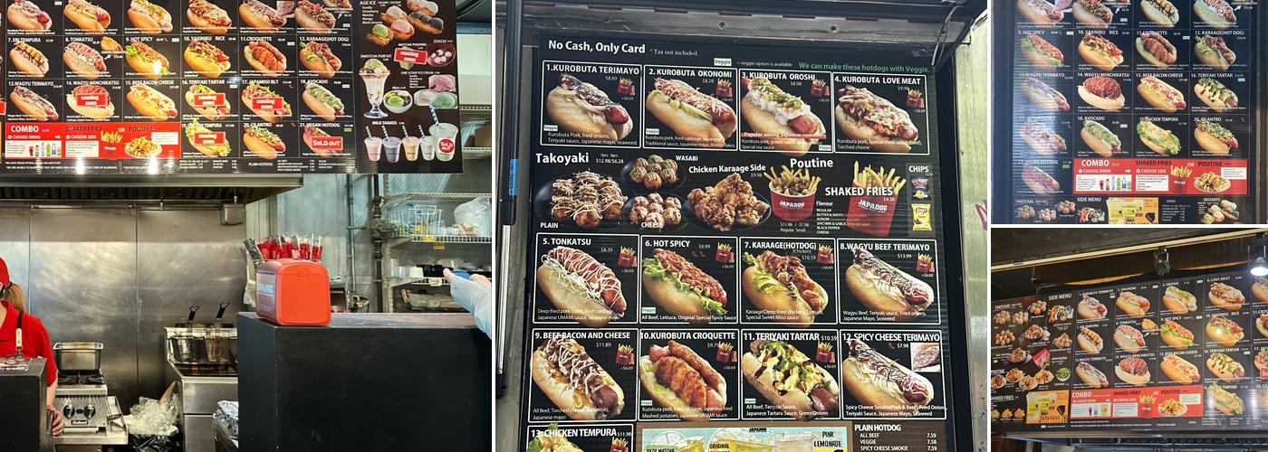 JAPADOG Menu