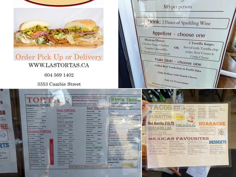 Las Tortas Mexican Gourmet Sandwiches Menu